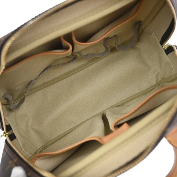 LOUIS VUITTON LV Logo Deauville Hand Bag Monogram Leather Brown 398-082825 - Picture 11 of 16